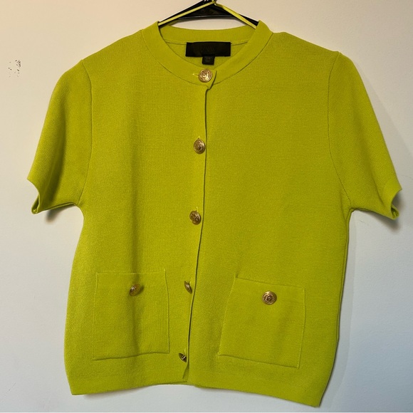 Zara Lime Green Buttoned Cardigan - Picture 3 of 3